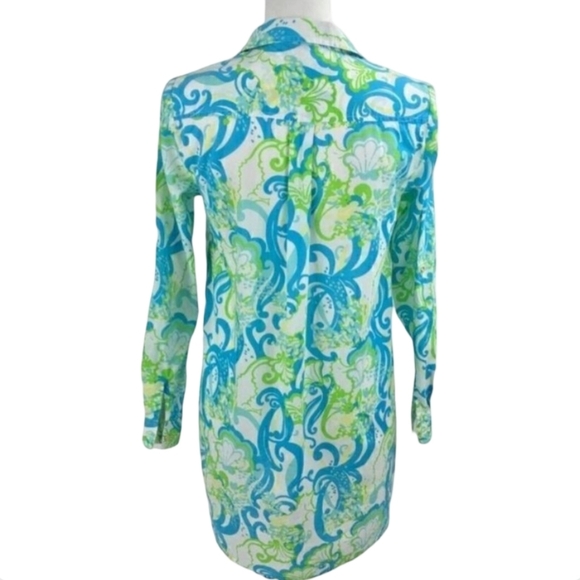 Lilly Pulitzer Crystal Coast Captiva Tunic Mini Dress Small Blue - Picture 4 of 11